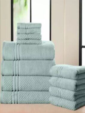 Home Reflections 100% Cotton Solid & Texture 12-pc Towel Set